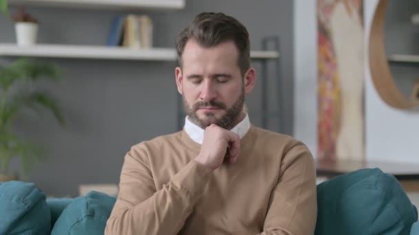 Portrait of Man Taking Nap at Home — Stock Video