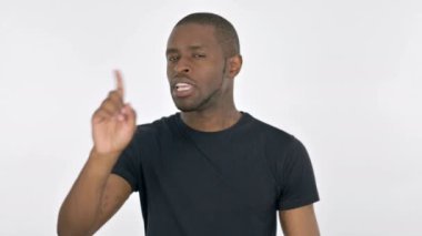 Beyaz Arkaplanda Reddedilen Genç Afrikalı Adam 