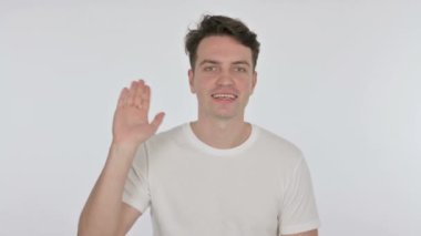 Beyaz Arkaplanda Gelişigüzel Genç Adam 'dan Video Sohbeti 