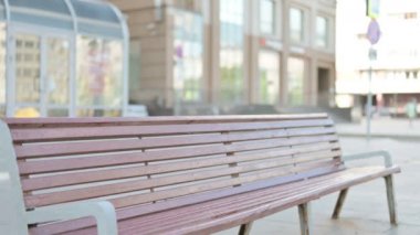 African Man Coming, Sitting on Bench and Opening Laptop