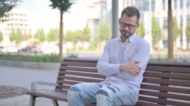 Portrait of Adult Man Sleeping Outdoor