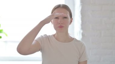 Young Woman Looking Around, Searching New Path