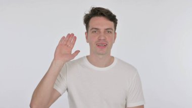 Beyaz Arkaplanda Gelişigüzel Genç Adam 'dan Video Sohbeti