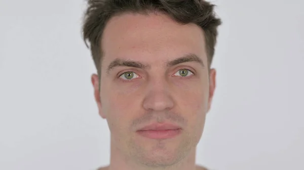 Ansikte Närbild Allvarlig Man — Stockfoto