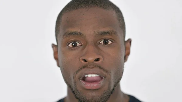 Face Close Shocked African Man — Fotografia de Stock