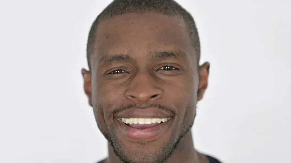 Face Close Smiling African Man — Stock Photo, Image