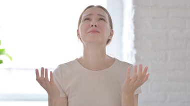 Disappointed Young Woman Reacting to Loss, Financial Failure