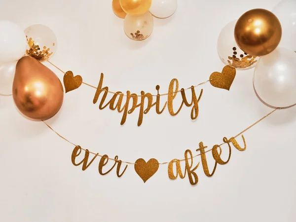 Happily ever after paper decorating sign for weddings