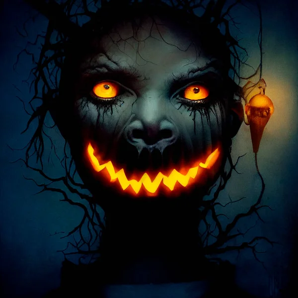 Bruxas assustadoras de halloween fecham o fundo do rosto gerado por ia