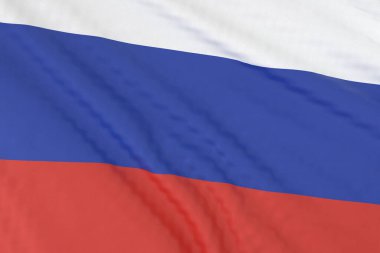 Rusya ulusal bayrağı kapanıyor. 3 boyutlu görüntüleme. 3B illüstrasyon.