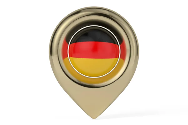 Alemania Bandera Nacional Punto Mapa Aislado Sobre Fondo Blanco Representación — Foto de Stock