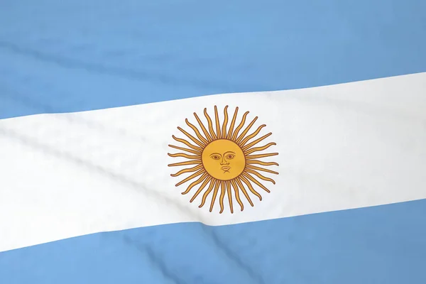 Argentina Nationalflagga Nära Håll Återgivning Illustration — Stockfoto