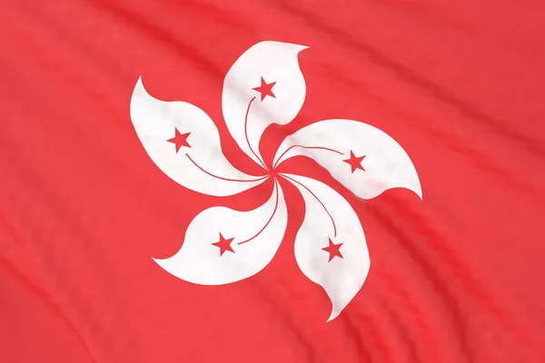 Hong Kong Bayrağı Yakın Boyutlu Görüntüleme Illüstrasyon — Stok fotoğraf