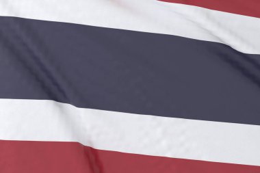 Tayland bayrağı kapanıyor. 3 boyutlu görüntüleme. 3B illüstrasyon.