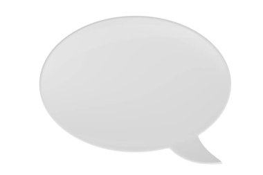 Beyaz arka plan üzerinde izole konuşma balonu. 3D çizim.