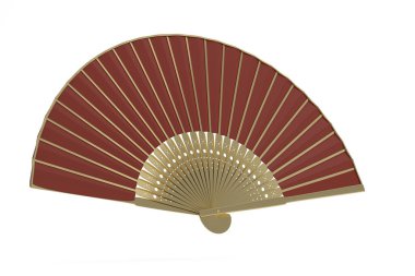 Eski zamanlarda Çin hayranları beyaz arka planda izole edilmişti. 3 boyutlu görüntüleme. 3B illüstrasyon.