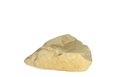 Beyaz arka planda izole altın taş. 3 boyutlu görüntüleme. 3B illüstrasyon.