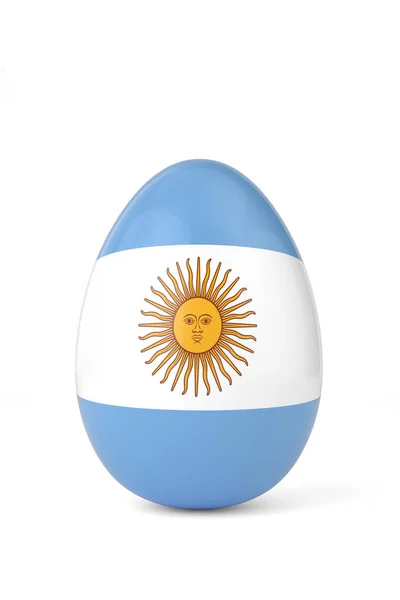Yumurta Üzerinde Arjantin Bayrağı Boyutlu Görüntüleme Illüstrasyon — Stok fotoğraf