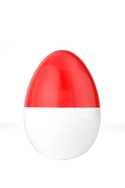 Endonezya Ulusal Bayrağı Yumurtanın Üstünde Boyutlu Görüntüleme Illüstrasyon — Stok fotoğraf