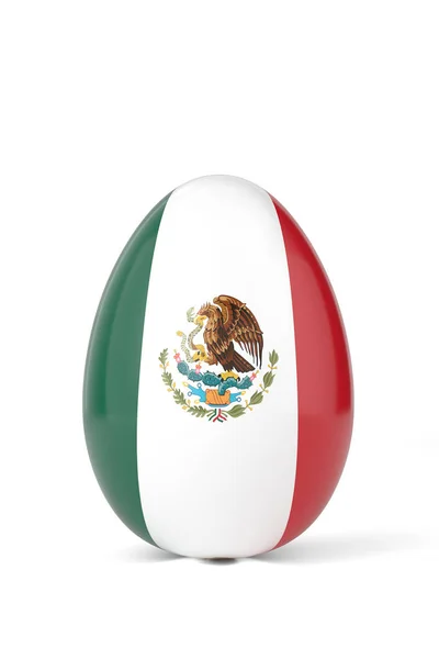 Yumurta Üzerinde Meksika Bayrağı Boyutlu Görüntüleme Illüstrasyon — Stok fotoğraf