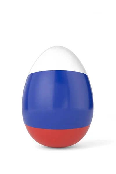 Yumurta Üzerinde Rusya Bayrağı Boyutlu Görüntüleme Illüstrasyon — Stok fotoğraf