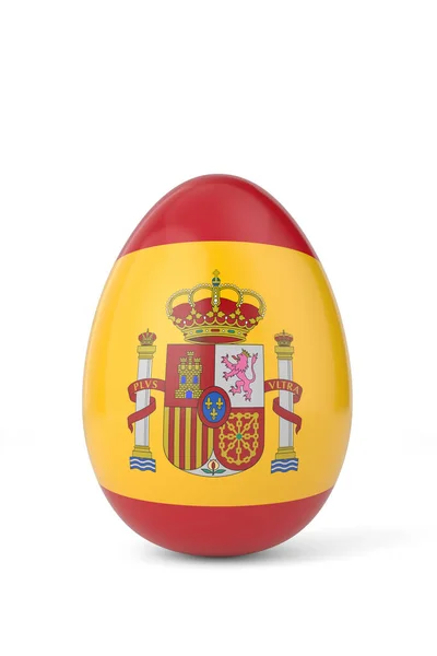 Spain National Flag Egg Rendering Illustration — стоковое фото