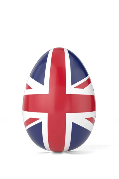 Yumurta Üzerinde Birleşik Krallık Bayrağı Boyutlu Görüntüleme Illüstrasyon — Stok fotoğraf