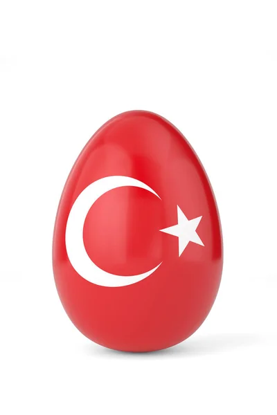Turkey National Flag Egg Rendering Illustration — Stockfoto