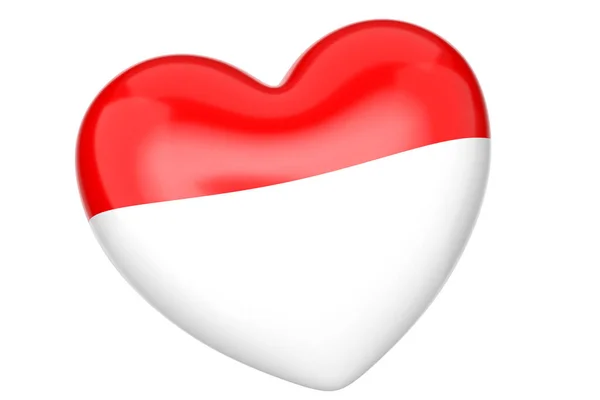 Indonesia National Flag Heart Rendering Illustration — стоковое фото