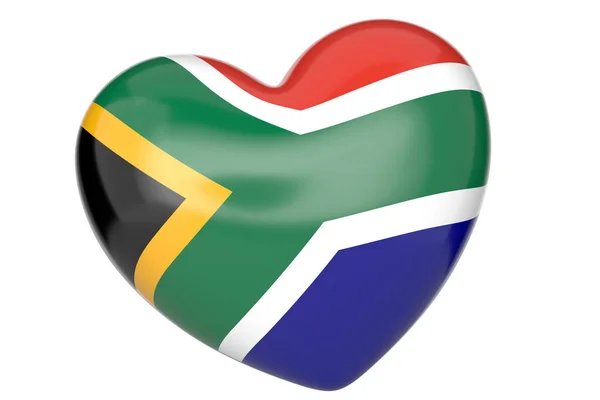 South Africa National Flag Heart Rendering Illustration — 스톡 사진