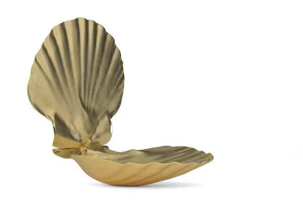 Gold Shell Isolated White Background Illustration — Fotografia de Stock