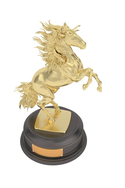 Gold Horse Trophy Isolated White Background Rendering Illustration — Stockfoto