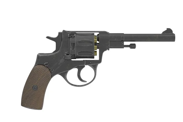 Револьвер Ізольовано Білому Тлі Ілюстрація — стокове фото