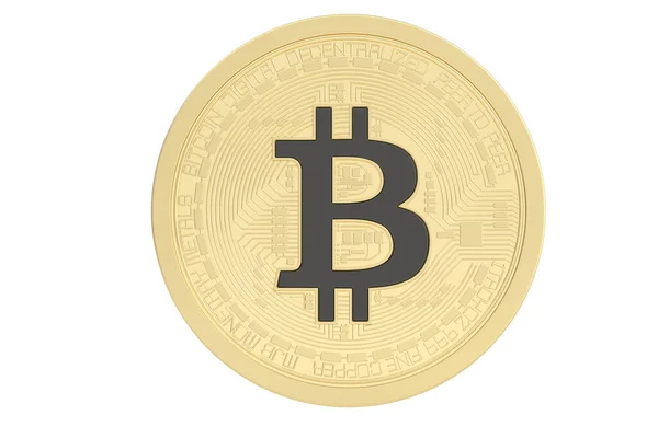 Bitcoin Sur Fond Blanc Illustration — Photo