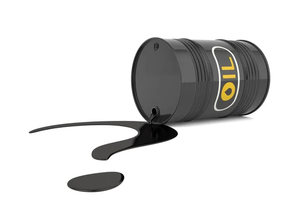 Petróleo Fluye Barril Como Signo Interrogación Ilustración — Foto de Stock