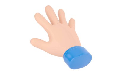 Beyaz arka planda soyut bir çizgi film karakteri var. 3B illüstrasyon.