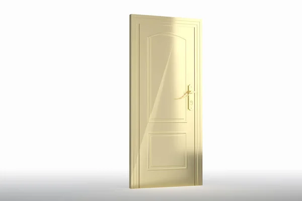 白い背景の古い閉じたドア 3Dイラスト 3Dレンダリング — ストック写真