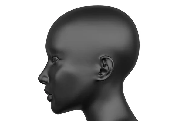 Black Mannequin Female Head Sculpture Isolated White Background Illustration — Stock Photo, Image