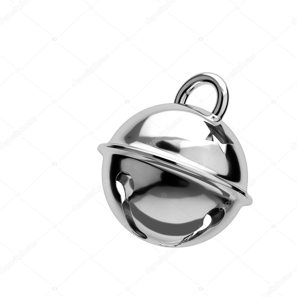 Big Jingle bell  isolated on white background. 3D illustration.