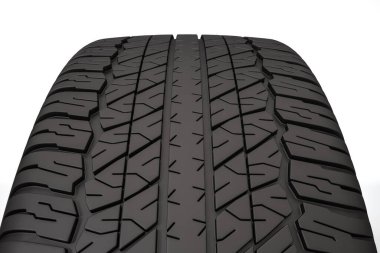 Araba lastiği beyaz arka planda izole edilmiş. 3d illüstrasyon