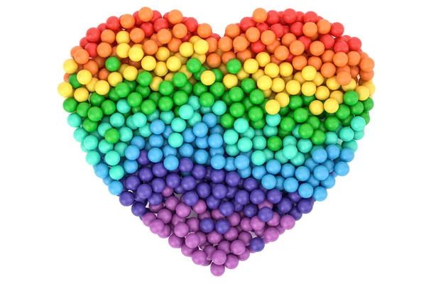 Heart Shape Surrounded Colorful Balls Illustration — ストック写真