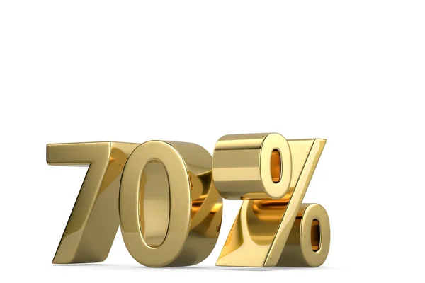 Gold Percent Number Rendering Isolated White Background — Foto de Stock
