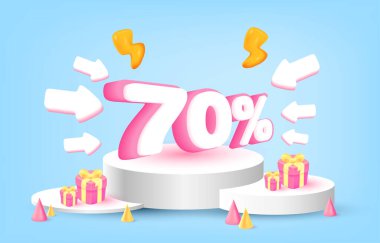 Ürünlerin tanıtımı için podyum% 70 indirimli, gök gürültüsü, ok, hediye,