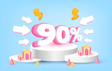 Ürünlerin tanıtımı için podyum% 90 indirimli, gök gürültüsü, ok, hediye,