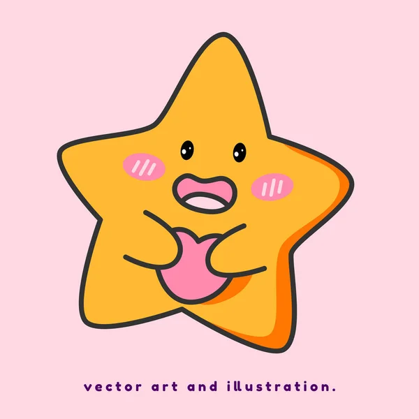 Αστέρια Που Κρατούν Καρδιές Cartoon Διανυσματική Τέχνη Και Απεικόνιση — Διανυσματικό Αρχείο