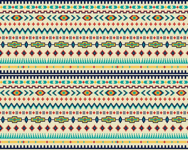 Abstrato Étnico Ikat Tribal Nativo Indiano Azteca Navajo Sem Costura — Vetor de Stock