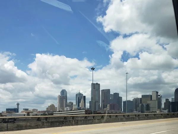 Houston Skyline Van Middag Prachtige Hemel — Stockfoto