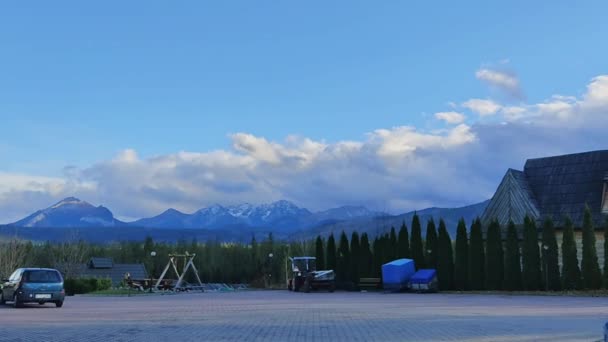 Extérieur Des Maisons Montagne Rurales Hiver Pologne — Video