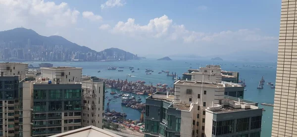 Hong Kong şehrinin manzarası