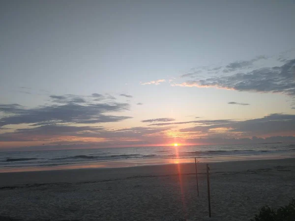 Восход Солнца Пляже Санта Катарине — стоковое фото